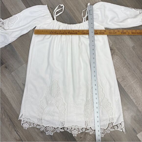 Rue21 Crochet Lace Insets Off The Shoulder Tunic Top White Small - Picture 11 of 12